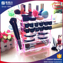 Pink Clear Acrylic Makeup Organizer